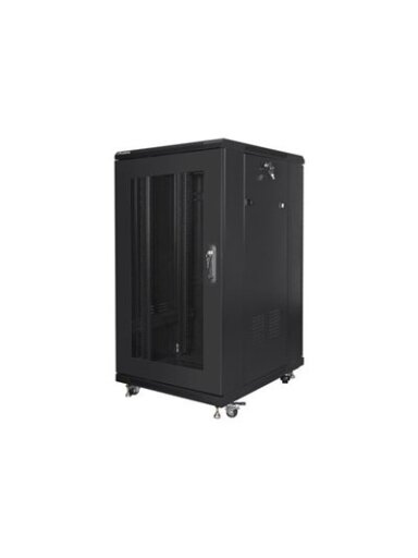 Lanberg | Rack cabinet 19" free-standing 22U/600x800 (flat pack) with mesh door | FF01-6822-23B | Black Lanberg | Rack cabinet 19" free-standing 22U/600x800 (flat pack) with mesh door | FF01-6822-23B | Black