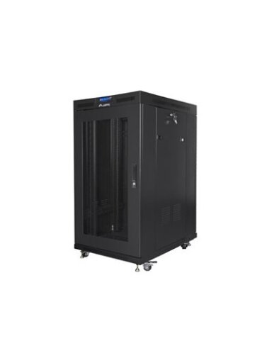 Lanberg | Rack cabinet 19" free-standing 22U/800x1000 (flat pack) with mesh door | FF01-8022-23BL | Black Lanberg | Rack cabinet 19" free-standing 22U/800x1000 (flat pack) with mesh door | FF01-8022-23BL | Black