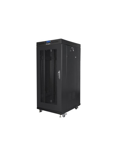 Lanberg | Rack cabinet 19" free-standing 27U/600x800 (flat pack) with mesh door, LCD | FF01-6827-23BL | Black Lanberg | Rack cabinet 19" free-standing 27U/600x800 (flat pack) with mesh door, LCD | FF01-6827-23BL | Black