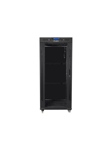 Lanberg | Rack cabinet 19" free-standing 27U/800x1000 (flat pack) with glass door, LCD | FF01-8027-12BL | Black Lanberg | Rack cabinet 19" free-standing 27U/800x1000 (flat pack) with glass door, LCD | FF01-8027-12BL | Black