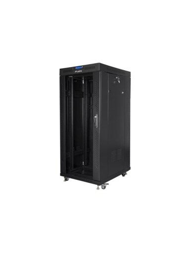 Lanberg | Rack cabinet 19" free-standing 27U/800x1200 (flat pack) with glass door, LCD | FF01-8227-12BL | Black Lanberg | Rack cabinet 19" free-standing 27U/800x1200 (flat pack) with glass door, LCD | FF01-8227-12BL | Black