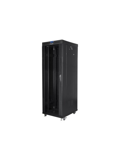 Lanberg | Rack cabinet 19" free-standing 37U/600x800 (flat pack) with glass door, LCD | FF01-6837-12BL | Black Lanberg | Rack cabinet 19" free-standing 37U/600x800 (flat pack) with glass door, LCD | FF01-6837-12BL | Black