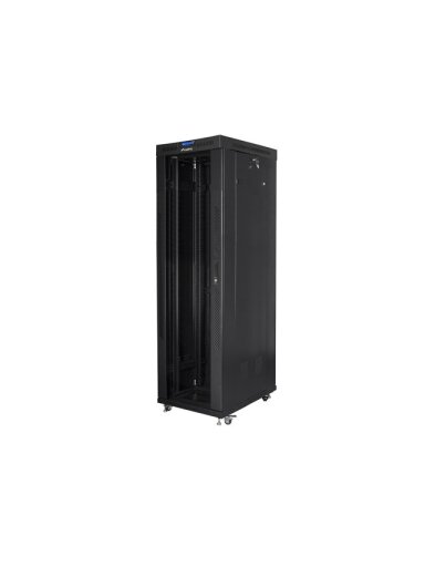 Lanberg | Rack cabinet 19" free-standing 42U/600x1000 (flat pack) with glass door lCD V2 | FF01-6042-12BL | Black Lanberg | Rack cabinet 19" free-standing 42U/600x1000 (flat pack) with glass door lCD V2 | FF01-6042-12BL | Black