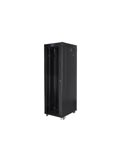 Lanberg | Rack cabinet 19" free-standing 42U/800x800 (flat pack) with glass door, LCD | FF01-8842-12BL | Black Lanberg | Rack cabinet 19" free-standing 42U/800x800 (flat pack) with glass door, LCD | FF01-8842-12BL | Black