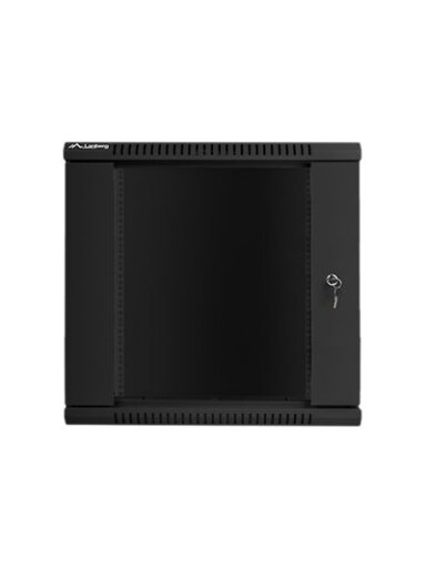 Lanberg | Rack cabinet 19" wall-mount 12U/600x600 (flat pack) with glass door | WF01-6612-10B | Black Lanberg | Rack cabinet 19" wall-mount 12U/600x600 (flat pack) with glass door | WF01-6612-10B | Black