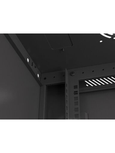 Lanberg | Rack cabinet 19" wall-mount 6U/600x450 (flat pack) with glass door V2 | WF01-6406-10B | Black Lanberg | Rack cabinet 19" wall-mount 6U/600x450 (flat pack) with glass door V2 | WF01-6406-10B | Black