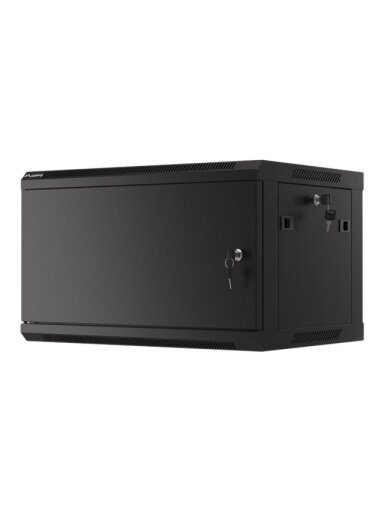 Lanberg | Rack cabinet 19" wall-mount 6U/600x450 for self-assembly with metal door (flat pack) | WF01-6406-00B | Black Lanberg | Rack cabinet 19" wall-mount 6U/600x450 for self-assembly with metal door (flat pack) | WF01-6406-00B | Black
