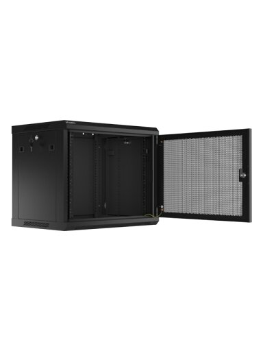Lanberg | Rack cabinet 19" wall-mount 9U/600x450 with perforated door (flat pack) | WF01-6409-23B | Black Lanberg | Rack cabinet 19" wall-mount 9U/600x450 with perforated door (flat pack) | WF01-6409-23B | Black