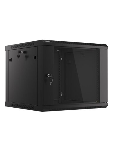 Lanberg | Rack cabinet 19" wall-mount 9U/600x600 (flat pack) V2 | WF01-6609-10B | Black Lanberg | Rack cabinet 19" wall-mount 9U/600x600 (flat pack) V2 | WF01-6609-10B | Black