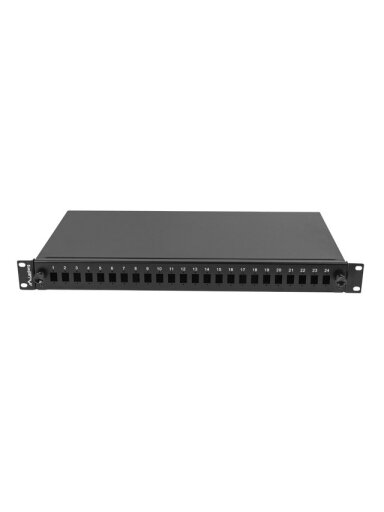 Lanberg Rackmount 19" 1U Fiber Patch panel 24xSC Simplex/24XLC Duplex Black with Accessories | FOP1-24SS-LDB