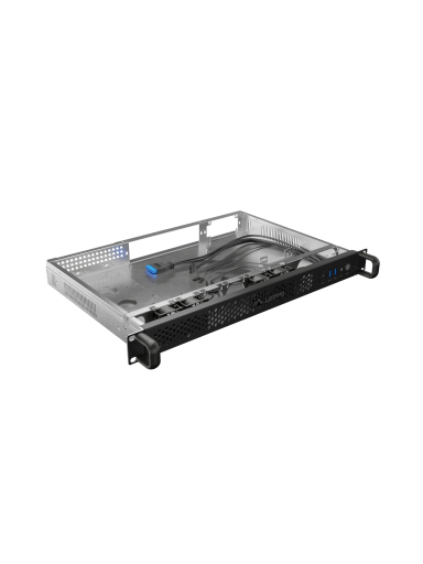 Lanberg Rackmount server chassis ITX 300/10 19"/1U | SC01-3001-10B | Black