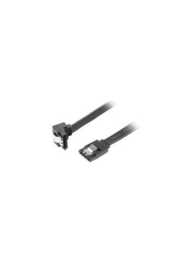 Lanberg SATA Data III (6GB/s) Cable 50CM Angled Metal Clips | CA-SASA-13CU-0050-BK