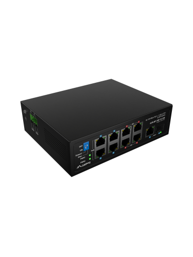 Lanberg Switch PoE 4xBT 4xAT SFP/ETH Din Unmanagment Fast Ethernet | ILFE-8P-1GE-1S-120 | Unmanaged | Din rail, Rack