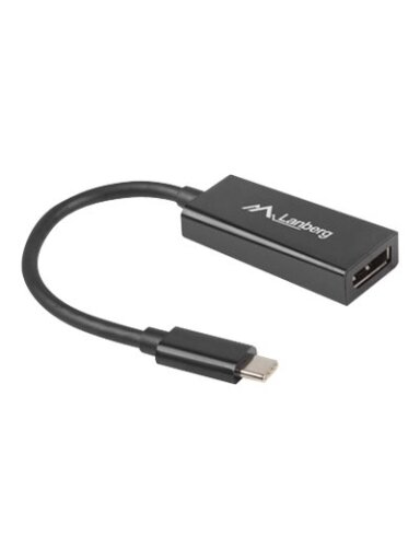 Lanberg USB-C (M) 3.1 to Displayport (F) Adapter cable 15cm, Black | AD-UC-DP-01