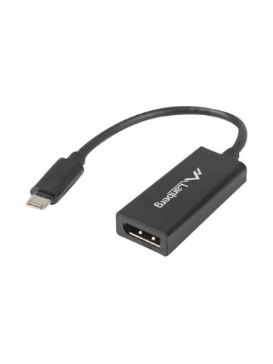 Lanberg USB-C (M) 3.1 to Displayport (F) Adapter cable 15cm, Black | AD-UC-DP-01