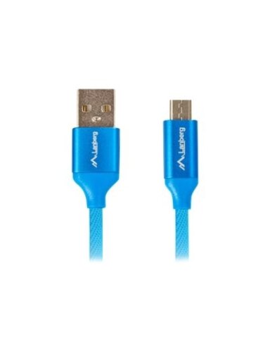 Lanberg | USB Micro to USB-A 2.0 Cable Blue Premium QC 3.0, 1 m | CA-USBM-20CU-0010-BL | USB Micro to USB Type-A