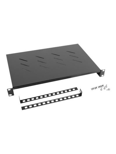 Lanberg 19" fixed shelf 1U/483x300mm, max load capacity up to 25kg | AK-1004-B | Black Lanberg 19" fixed shelf 1U/483x300mm, max load capacity up to 25kg | AK-1004-B | Black