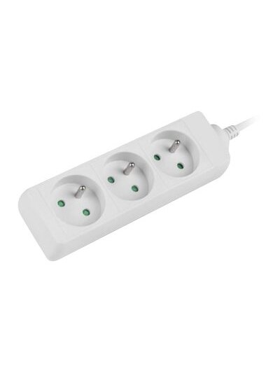 Lanberg Cable Power Strip 3M 3X French Outlets Quality-Grade Copper | PS0-03E-0300-W 3 Lanberg Cable Power Strip 3M 3X French Outlets Quality-Grade Copper | PS0-03E-0300-W 3