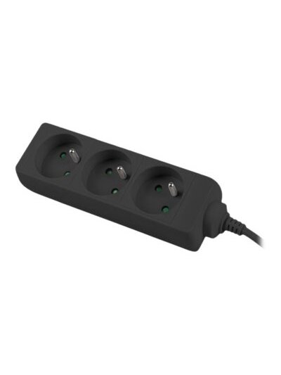 Lanberg Cable Power Strip, 3X French Outlets Quality-Grade Copper, 1.5 m | PS0-03E-0150-BK