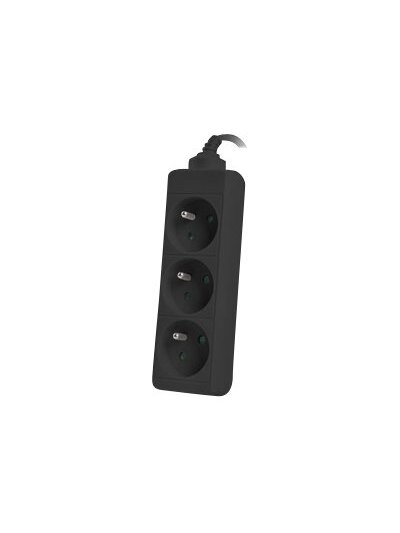 Lanberg Cable Power Strip, 3X French Outlets Quality-Grade Copper, 3 m | PS0-03E-0300-BK
