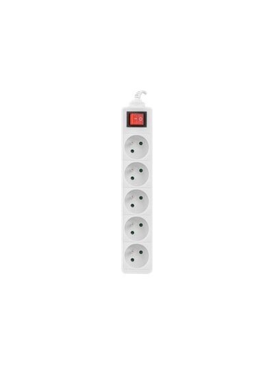 Lanberg Cable Power Strip, 5X French Outlets with Switch, Quality-Grade Copper, 1.5 m | PS1-05E-0150-W 2 Lanberg Cable Power Strip, 5X French Outlets with Switch, Quality-Grade Copper, 1.5 m | PS1-05E-0150-W 2