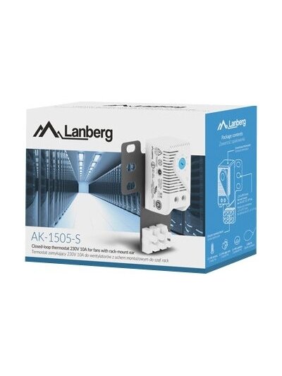 Lanberg Closed-loop thermostat 10A for rack cabinets with 19" ear and terminal block | AK-1505-S | Gray 4 Lanberg Closed-loop thermostat 10A for rack cabinets with 19" ear and terminal block | AK-1505-S | Gray 4