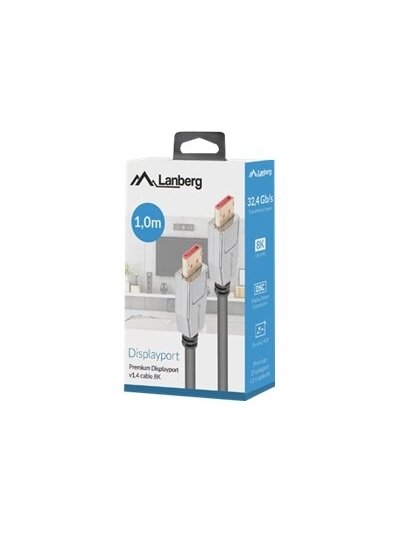 Lanberg DisplayPort M/M Cable 20 PIN V1.4 8K 60HZ | CA-DPDP-20CU-0010-BK | 1 m 1