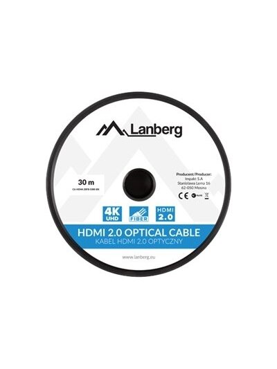 Lanberg HDMI V2.0 Cable | CA-HDMI-20FB-0300-BK | HDMI to HDMI | 30 m 1 Lanberg HDMI V2.0 Cable | CA-HDMI-20FB-0300-BK | HDMI to HDMI | 30 m 1