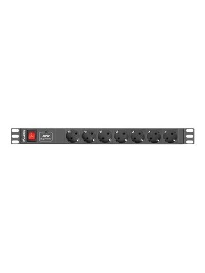 Lanberg Power Distribution unit (PDU) 19" 1U 16A 2m 7X Schuko oulets | PDU-07F-0200-BK