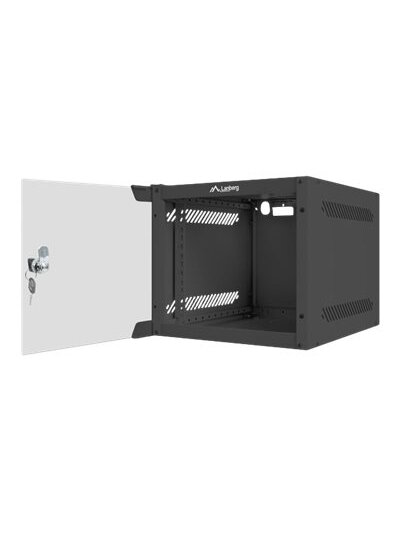 Lanberg | Rack cabinet 10" wall-mount 4U/280x310 (flat pack) with glass door | WF10-2304-10B | Black 3 Lanberg | Rack cabinet 10" wall-mount 4U/280x310 (flat pack) with glass door | WF10-2304-10B | Black 3