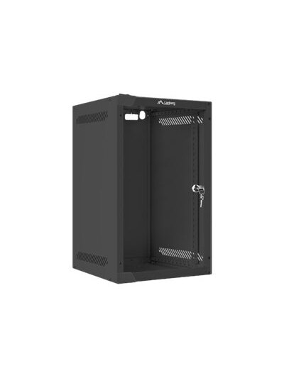 Lanberg | Rack cabinet 10" wall-mount 9U/280x310 (flat pack) with glass door | WF10-2309-10B | Black 2 Lanberg | Rack cabinet 10" wall-mount 9U/280x310 (flat pack) with glass door | WF10-2309-10B | Black 2