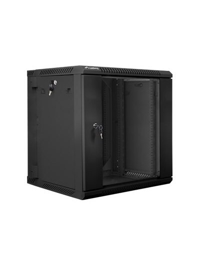 Lanberg | Rack cabinet 19" double-section wall-mount 12U/600x600 (flat pack) | WF02-6612-10B | Black 2 Lanberg | Rack cabinet 19" double-section wall-mount 12U/600x600 (flat pack) | WF02-6612-10B | Black 2