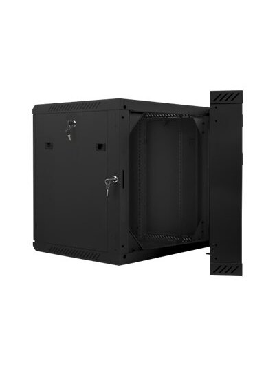 Lanberg | Rack cabinet 19" double-section wall-mount 12U/600x600 (flat pack) | WF02-6612-10B | Black 3 Lanberg | Rack cabinet 19" double-section wall-mount 12U/600x600 (flat pack) | WF02-6612-10B | Black 3