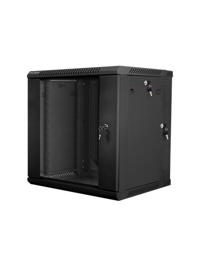 Lanberg | Rack cabinet 19" double-section wall-mount 12U/600x600 (flat pack) | WF02-6612-10B | Black Lanberg | Rack cabinet 19" double-section wall-mount 12U/600x600 (flat pack) | WF02-6612-10B | Black