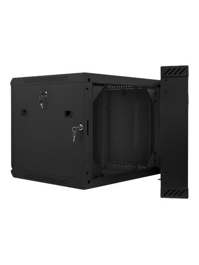 Lanberg | Rack cabinet 19" double-section wall-mount 9U/600x600 (flat pack) | WF02-6609-10B | Black 3 Lanberg | Rack cabinet 19" double-section wall-mount 9U/600x600 (flat pack) | WF02-6609-10B | Black 3