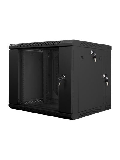 Lanberg | Rack cabinet 19" double-section wall-mount 9U/600x600 (flat pack) | WF02-6609-10B | Black Lanberg | Rack cabinet 19" double-section wall-mount 9U/600x600 (flat pack) | WF02-6609-10B | Black