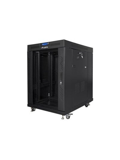 Lanberg | Rack cabinet 19" free-standing 15U/800x1000 (flat pack) with glass door, LCD | FF01-8015-12BL | Black Lanberg | Rack cabinet 19" free-standing 15U/800x1000 (flat pack) with glass door, LCD | FF01-8015-12BL | Black