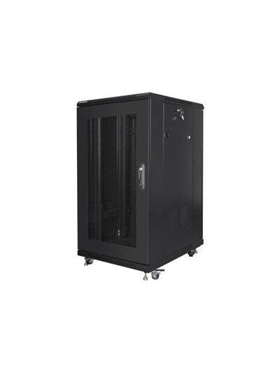 Lanberg | Rack cabinet 19" free-standing 22U/600x800 (flat pack) with mesh door | FF01-6822-23B | Black Lanberg | Rack cabinet 19" free-standing 22U/600x800 (flat pack) with mesh door | FF01-6822-23B | Black