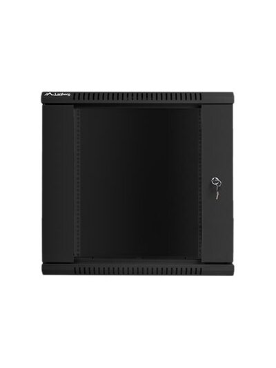 Lanberg | Rack cabinet 19" wall-mount 12U/600x600 (flat pack) with glass door | WF01-6612-10B | Black 1 Lanberg | Rack cabinet 19" wall-mount 12U/600x600 (flat pack) with glass door | WF01-6612-10B | Black 1