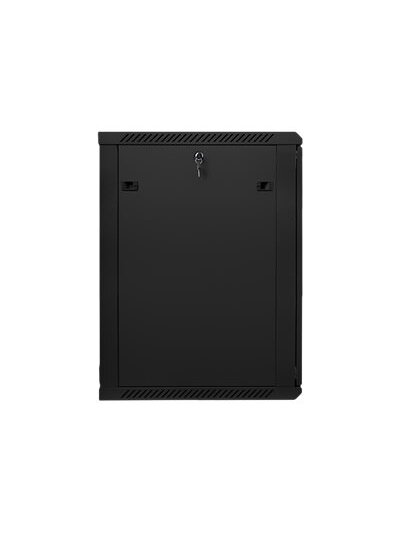 Lanberg | Rack cabinet 19" wall-mount 18U/600x600 (flat pack) with glass door | WF01-6618-10B | Black 3
