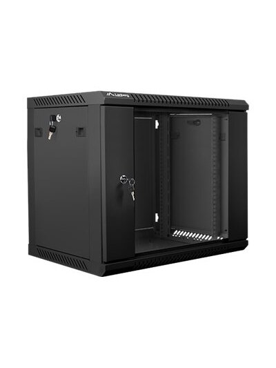 Lanberg | Rack cabinet 19" wall-mount 9U/600x450 (flat pack) | WF01-6409-10B | Black 2 Lanberg | Rack cabinet 19" wall-mount 9U/600x450 (flat pack) | WF01-6409-10B | Black 2