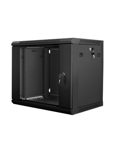 Lanberg | Rack cabinet 19" wall-mount 9U/600x450 (flat pack) | WF01-6409-10B | Black Lanberg | Rack cabinet 19" wall-mount 9U/600x450 (flat pack) | WF01-6409-10B | Black