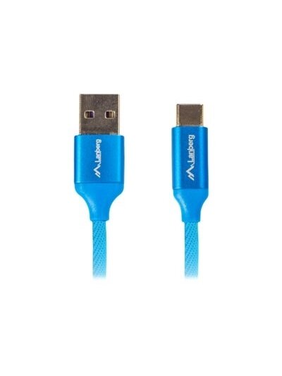 Lanberg | USB Type-C to USB Type-A 2.0 Cable Blue QC 3.0 Premium, 1.8 m | CA-USBO-22CU-0018-BL | USB Type-C to USB Type-A 1 Lanberg | USB Type-C to USB Type-A 2.0 Cable Blue QC 3.0 Premium, 1.8 m | CA-USBO-22CU-0018-BL | USB Type-C to USB Type-A 1