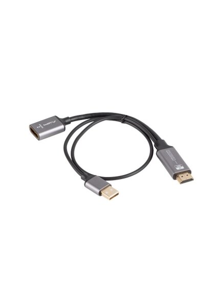 Lanberg HDMI (M) to Displayport (F) Adapter 4K on cable 20cm, Silver | AD-HD-DP-02 Lanberg HDMI (M) to Displayport (F) Adapter 4K on cable 20cm, Silver | AD-HD-DP-02