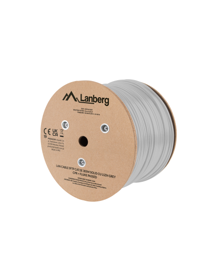 Lanberg Lan Cable Cat.5e SFTP 305M Solid CU LSZH Grey CPR+ Fluke Passed | LCS5L-11CU-0305-S 1 Lanberg Lan Cable Cat.5e SFTP 305M Solid CU LSZH Grey CPR+ Fluke Passed | LCS5L-11CU-0305-S 1