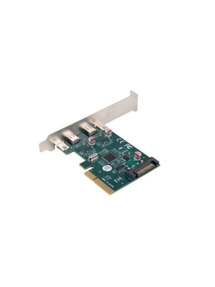 Lanberg PCI-Express X1 Card to 2X USB-C 3.2 GEN 2X1 Low profile | PCE-UC3-002 3