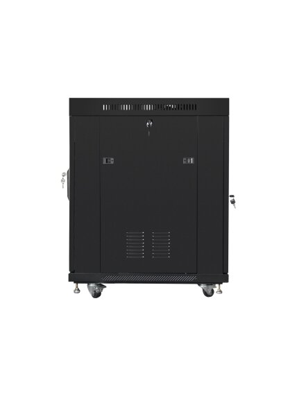 Lanberg | Rack cabinet 19" free-standing 15U/600x800 (flat pack) with glass door, LCD | FF01-6815-12BL | Black 3 Lanberg | Rack cabinet 19" free-standing 15U/600x800 (flat pack) with glass door, LCD | FF01-6815-12BL | Black 3
