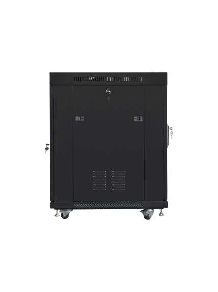 Lanberg | Rack cabinet 19" free-standing 15U/600x800 (flat pack) with glass door, LCD | FF01-6815-12BL | Black 4 Lanberg | Rack cabinet 19" free-standing 15U/600x800 (flat pack) with glass door, LCD | FF01-6815-12BL | Black 4