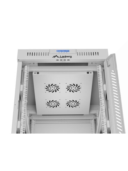 Lanberg | Rack cabinet 19" free-standing 15U/600x800 (flat pack) with glass door, LCD | FF01-6815-12SL | Grey 4 Lanberg | Rack cabinet 19" free-standing 15U/600x800 (flat pack) with glass door, LCD | FF01-6815-12SL | Grey 4