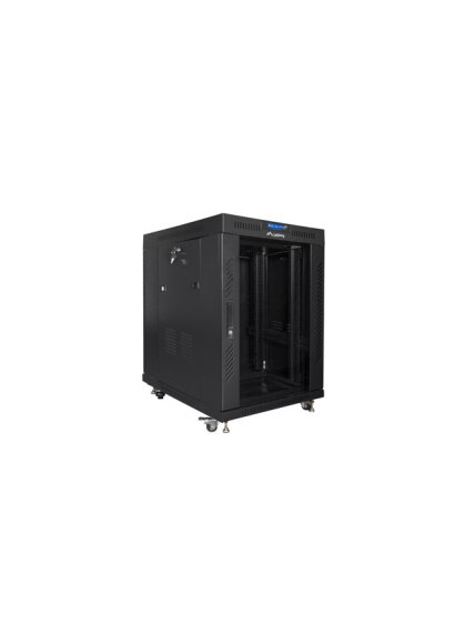 Lanberg | Rack cabinet 19" free-standing 15U/800x1000 (flat pack) with glass door, LCD | FF01-8015-12BL | Black 2 Lanberg | Rack cabinet 19" free-standing 15U/800x1000 (flat pack) with glass door, LCD | FF01-8015-12BL | Black 2